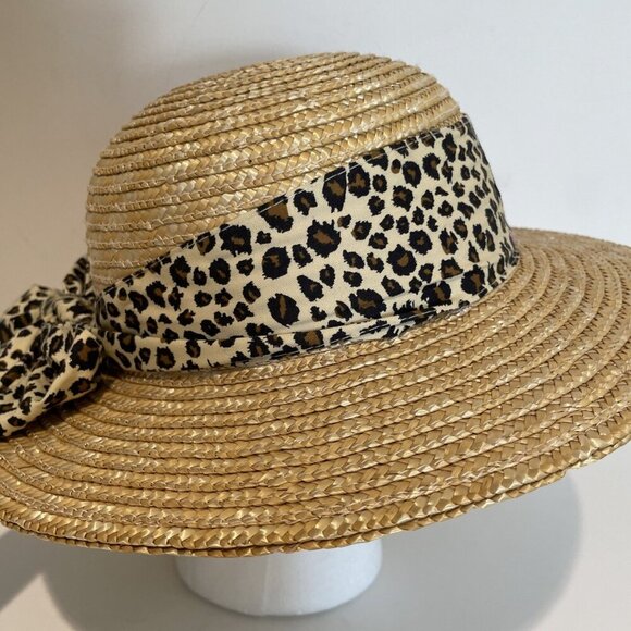 Walt Disney World Animal Kingdom 100% Straw Sun Hat Kids Minnie Mouse Leopard - Picture 5 of 8